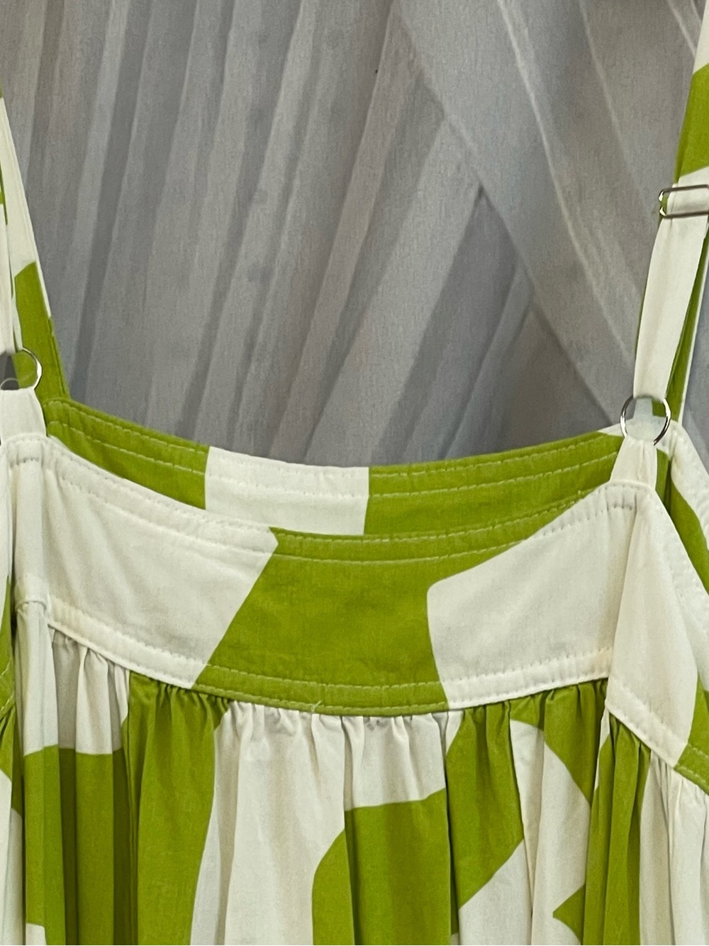 Anthropologie S Small maxi dress Abel the Label citron geometric strappy tier - Picture 14 of 16